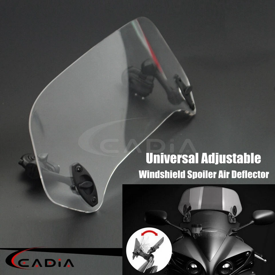 Универсальный зажимной воздушный дефлектор на лобовое стекло спойлер для Harley Honda BMW Kawasaki - Изображение 1 из 4