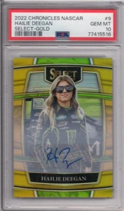 2022 Chronicles #9 Hailie Deegan Select Gold Auto 4/10 PSA 10 - Picture 1 of 1