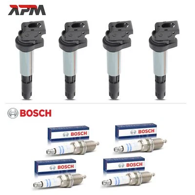 4x ZÜNDSPULE + BOSCH 0242235776 ZÜNDKERZEN FÜR BMW E46 E90-E93 E81-E88 E60 E70 - Bild 1 von 4