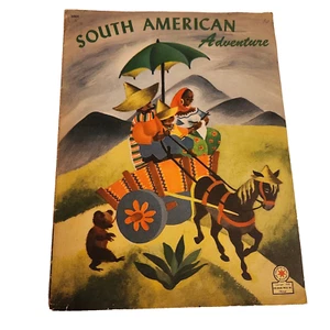  Vintage Children's Story Book Coloring Book South America 1946 color lithograph - Picture 1 of 1