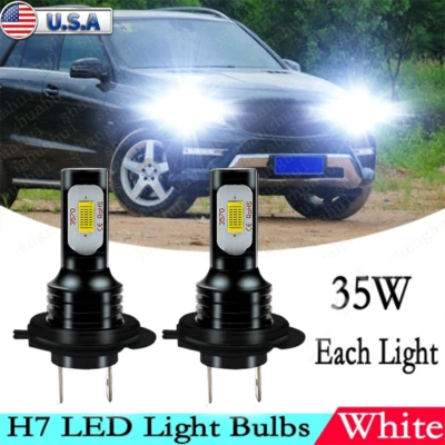 For Mercedes-Benz ML350 2003-2015 Super White H7 LED Headlight Low Beam Bulbs 2x - Image 1 of 4