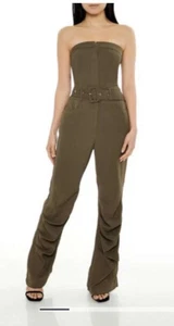Green Jumpsuit with Belt - Picture 1 of 2