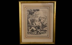 Gravure, Michel Dorigny Bacchanale XVIIème siècle / Engraving by Michel Dorigny - Foto 1 di 5