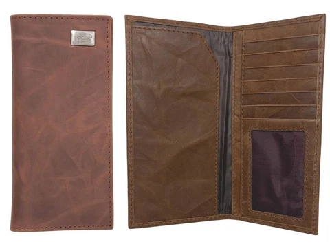 Kansas Jayhawks KU Leather Wallet Brown Checkbook Wallet Cover