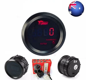 AU 2" 52mm Red Digital LED Elec 0-9999 RPM Tachometer Tacho Gauge Car Dragon - Picture 1 of 6