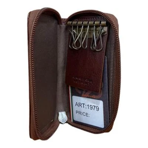 IL KUOIO PORTACHIAVI A BUSTINA ZIP 6 GANCI PELLE PRIMA SCELTA Made In Italy 1979 - Imagen 1 de 4