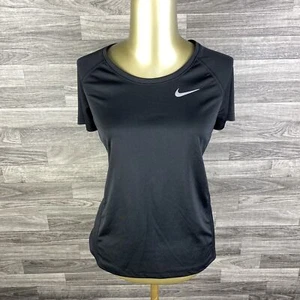 NIKE Dri-Fit Round Neck Black Activewear Short Sleeve T-Shirt Girl's Size Large - Picture 1 of 10