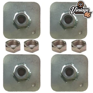 Classic Car Van Truck Seat Belt Mounting Plates 7/16" Captive Fittings Nuts x 4 - Picture 1 of 1