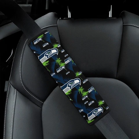 2pcs Seattle Seahawks Car Seat Belt Pad Hawaii Print The Shoulder Pad Cover Cover