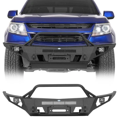 Front Bumper For Chevy Colorado 2015 2016 2017 2018 2019 2020 w/Winch+Skid Plate Foto 1 de 4