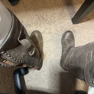 Steve Madden Rex Brown Leather Zip Knee High Riding Boots Womens Size 9M - Picture 1 of 12