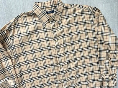 Vintage Burberry London Plaid Nova Check Cotton Button Up Shirt USA Made Mens XL - Image 1 of 4