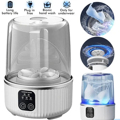 Rechargeable Mini Portable Underwear Washing Machine 3 Modes 4000mah Waterproof - Image 1 of 4