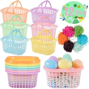 12PCS Easter Baskets Small with Handles for Kids Egg Hunting - 60g Easter Gra... - Picture 1 of 7