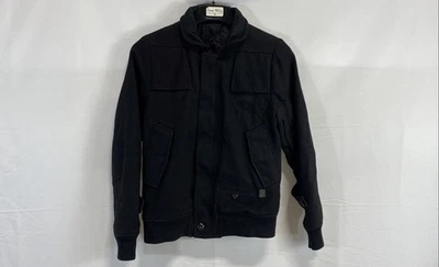 G Star Men Black Solid Wool Bomber Jacket Size 38 - Image 1 of 4