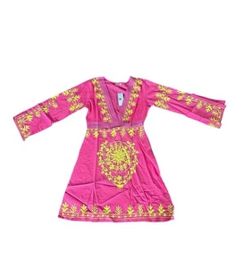 Debbie Katz Pink Embroidery Women’s Boho Cover Up Size XS NWT - Picture 1 of 6