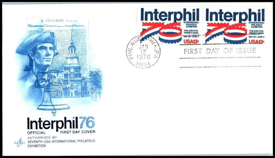1976 Interphil Sc 1632 FDC ArtCraft cachet philately exhibition Philadelphia PA - Image 1 of 1