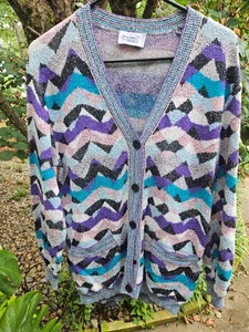 AMAZING WOMEN'S UNISEX VINTAGE 90'S MISSONI SPORT SWEATER JACKET CARDIGAN M - Imagen 1 de 6