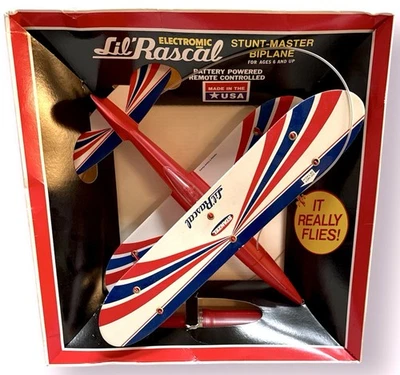 Vintage Stanzel Electromic Lil Rascal Stunt Master Biplane Battery Powered - Image 1 of 4