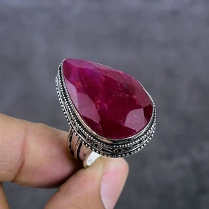 Ruby(Simulated)  Gemstone 925 Sterling Silver Jewelry Ring Size 10 X-Mas Gift n3 - Picture 1 of 5
