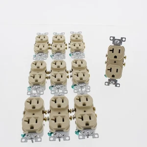 10 Eaton Ivory COMMERCIAL Duplex Outlet Receptacles NEMA 5-20R 20A 125V CR20V - Picture 1 of 5