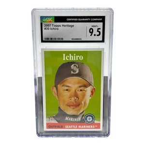 2007 Topps Heritage #30 Ichiro CGC 9.5 Mint + Seattle Mariners MLB Baseball  - Bild 1 von 6