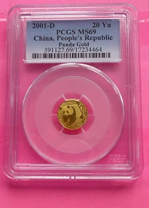 2001 "D" CHINA GOLD PANDA 20 YUAN PCGS MS69 COIN - Picture 1 of 1