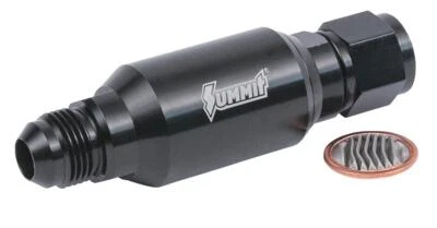Fuel Filter Inline Mount Alum. Black -8 AN Female Inlet/-8 AN Male Outlet Each Foto 1 de 4