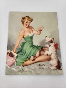 Vintage Gil Elvgren Pin Up Girls Advertising Arcade Card. "Mighty Sweet" - Picture 1 of 2