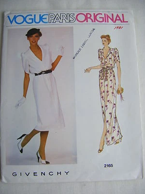 GIVENCHY Vtg 80s Vogue Couturier Design Dress & Belt # 2165 ,NEVER CUT - Image 1 of 4