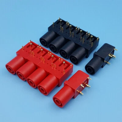 10PC Right Angle Gold-Plated 4mm Safety Banana Female Jack PCB Socket Connector - Image 1 of 4