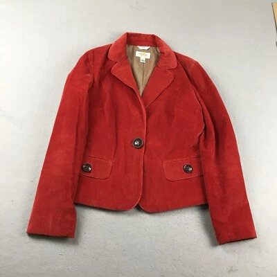 Talbots Jacket Womens 6 Red Corduroy Stretch Lined Button Up Blazer - Image 1 of 4