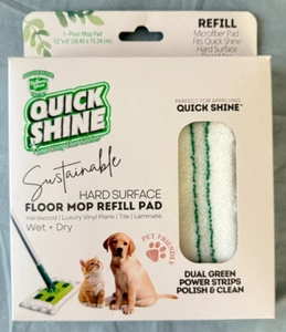 Tampone pulizia ricarica mop superficie dura Quick Shine bagnato + asciutto NUOVO - Foto 1 di 5