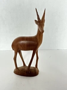 Vintage geschnitzte Holz Antilope Gazelle handgeschnitzt 6 3/4" - Bild 1 von 13