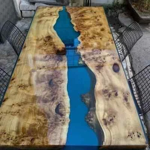 Epoxy Table dining table top Live Edge Walnut Wood Custom Order size in inches - Picture 1 of 8