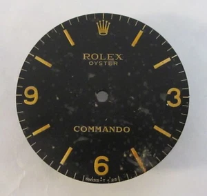 ~ Vintage Rolex #6426 COMMANDO Org TROPICAL Matte Black Repaired Dial ~ - Picture 1 of 24