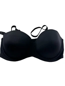 NWOT Delta Burke Bra 38D Padded Cups Black Underwired Removable Straps - Picture 1 of 4