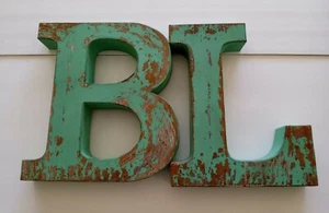 Metall Blech Buchstaben Wandbehang Buchstaben B & L - Bild 1 von 2