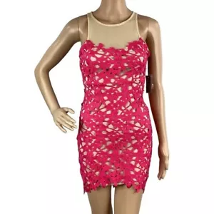 Lovers + Friends Larissa Mini Dress Size XXS Lipstick Pink - Picture 1 of 7