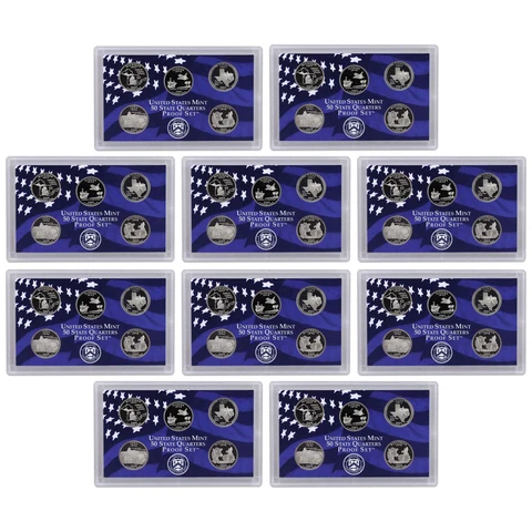 2004 S Proof State Quarter Set 10 Pack No Boxes or COAs 50 CN-Clad Coins Cover