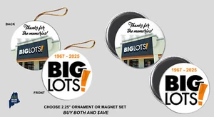 BIG LOTS Ornament / Magnets - Collectible Logo Vintage Defunct Retail Employee - Picture 1 of 1