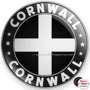 Cornwall - Round Steel Fridge Magnet #M2938 - Picture 1 of 3