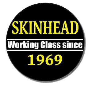 SKINHEAD WORKING CLASS Punk Button Pin NEU 2,5cm Punkrock Oi! HC Buttons  - Picture 1 of 2