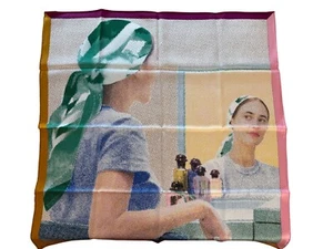 NEU! HERMES Silk Square Gaze Scarf Vintage Silk Regard de Soie, Vert/Bleu/Beige - Bild 1 von 15