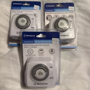 3 Westinghouse 2 Outlet 24 Hour Mechanical Timers TM425 - Picture 1 of 3