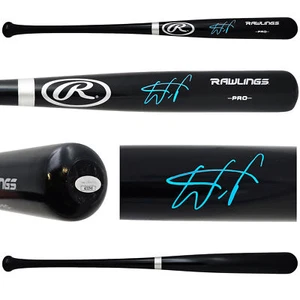 WANDER FRANCO AUTOGRAPHED BLACK RAWLINGS PRO BAT TAMPA BAY RAYS JSA 215881 - Picture 1 of 10