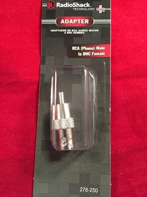 *NEW* RADIO SHACK ADAPTER RCA(PHONO) MALE TO BNC FEMALE- 278250 - Image 1 of 2