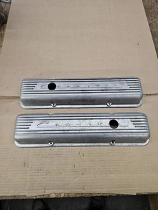 1959-1967 CORVETTE OEM 7 FIN VALVE COVERS # 3767493 LESTER - HAVE BREATHER HOLES - Picture 1 of 24