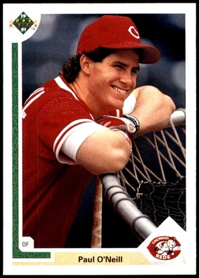 Paul O'Neill 1991 Upper Deck #133 Reds MLB READ FREE SHIPPING AutographDen - Image 1 of 2