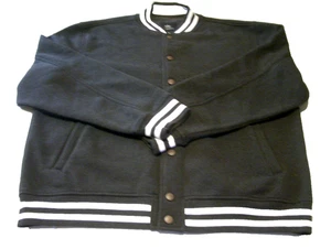 Vintage NY Empire Herren Unisex Anthrazit Snap-Up Fleece-gefütterte Jacke Mantel-Gr. 3XL - Bild 1 von 13